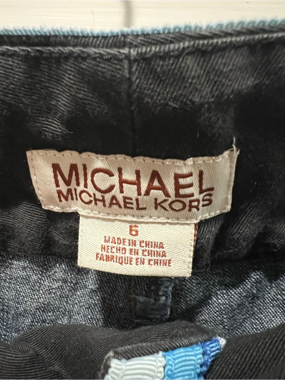 Michael Kors Dark Denim Jeans with Blue Accent Waistband